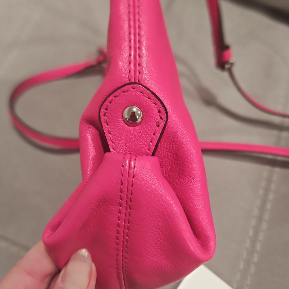 Coach Fuchsia Leather Shoulder Bag - Picture 2 of 11